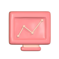 information panel on the monitor screen. online business data analytics, investment and finance 3d