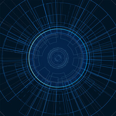 Fototapeta premium Sci fi futuristic user interface, HUD, Technology abstract background , Vector illustration. 