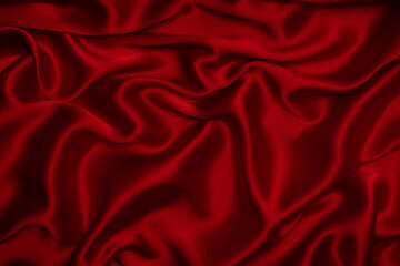 Red silk or satin luxury fabric texture can use as abstract background.