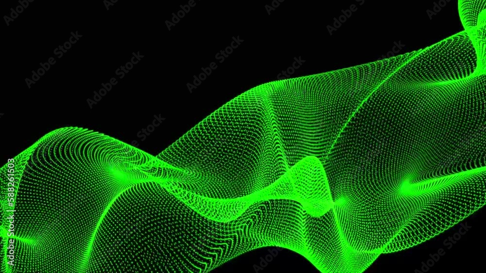 Poster green color dot net wave animated background design with diagonal dark green line pattern. abstract 