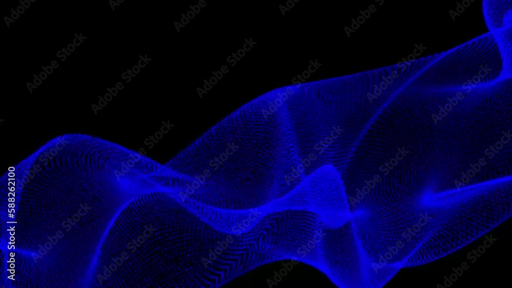 Poster abstract blue dynamic wavy line dotted texture. modern futuristic simple dots pattern. vector illust