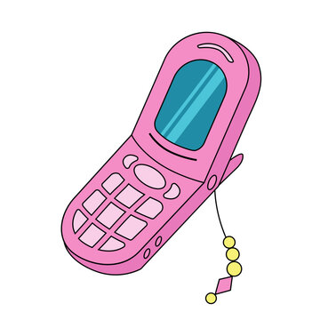recommend clip art: Retro mobile phone, Y2K collection object, sticker, portable music system.