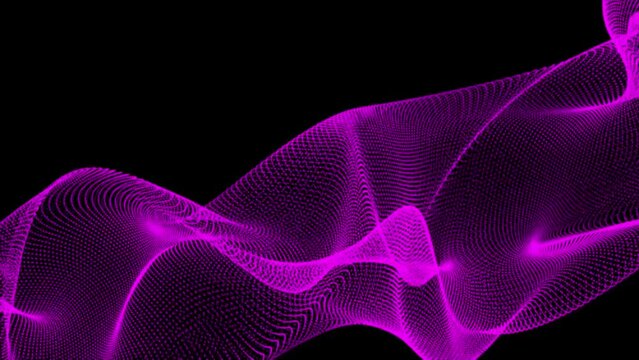 Technology digital wave background concept. Data technology illustration. Abstract halftone wave dotted background. Purple background with copy space.