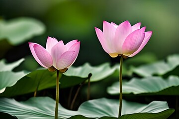 Obraz premium Close up of lotus flower. Generative AI