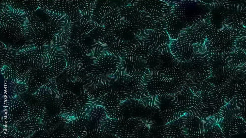 Poster green pattern. internet technology abstract background constructed by dynamic dots and line.