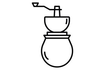 Coffee grinder icon illustration. icon related to coffee element. Line icon style. Simple vector design editable