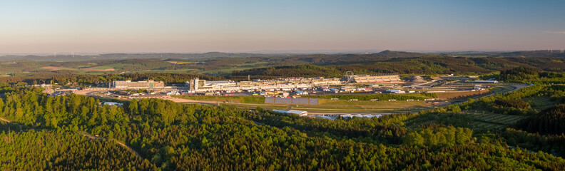 Fototapeta na wymiar Panorama from the Nürburgring at sunset