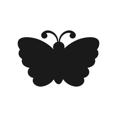 Cute Butterfly Icon Silhouette. Spring Summer Nature Logo Design