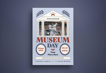 Blue Vintage International Museum Day Flyer Layout