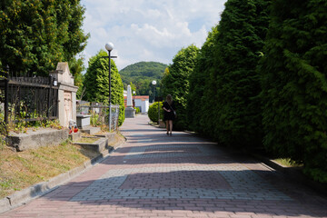 Graves and monuments at Lychakiv Cemetery, Lviv, Ukraine