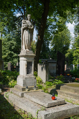 Graves and monuments at Lychakiv Cemetery, Lviv, Ukraine