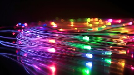 Colored electric cables and led. Generative AI