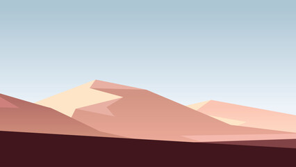 Fototapeta na wymiar sand mountains landscape view in simple design