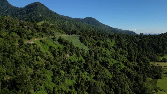 Aerial views of the boarder crossing in the upper Numinbah Valley, Queensland and Northern New South Wales.