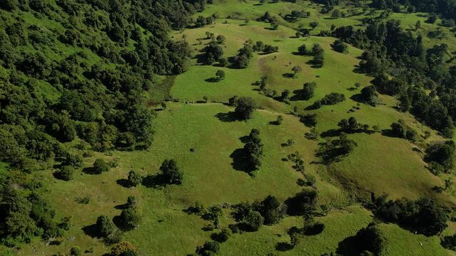Aerial views of the boarder crossing in the upper Numinbah Valley, Queensland and Northern New South Wales.