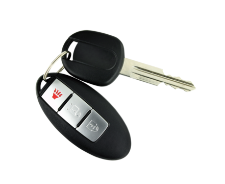 car key with remote control on transparent background png file