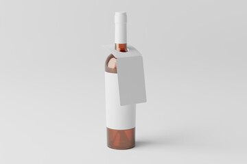 wine bottle with tag