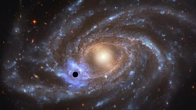 Gravitational lensing around black hole, Elements of the image furnished by NASA. - Powered by Adobe