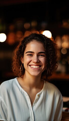 Girl all alone in the big city in a night life scene with moody street  lights