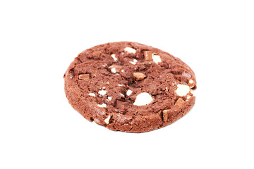 Chocolate chip cookie isolated on white background