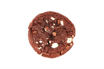 Chocolate chip cookie isolated on white background