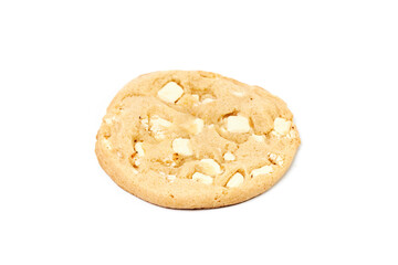 Chocolate chip cookie isolated on white background