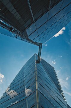 LVM glass skyscrapers with skybridge at the head office of the LVM insurance company in Muenster