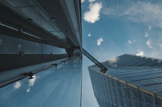 LVM glass skyscrapers with skybridge at the head office of the LVM insurance company in Muenster