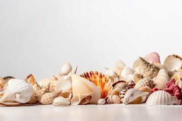 starfish, coral and pearl, shells with generative ai