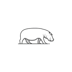 Hippopotamus icon isolated vector graphics