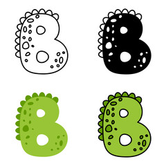 Alphabet B in flat style isolated