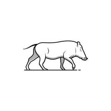 recommend clip art: Wild boar icon isolated vector graphics