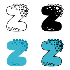 Alphabet Z in flat style isolated