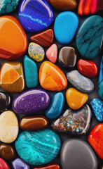 Obraz na płótnie Canvas colorful stones background, pebbles backdrop