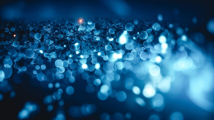 Abstract blue background with blurred circles, generative AI.