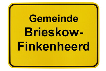 Illustration eines Ortsschildes der Gemeinde Brieskow-Finnenheerd  in Brandenburg