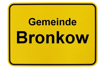 Illustration eines Ortsschildes der Gemeinde Bronkow in Brandenburg