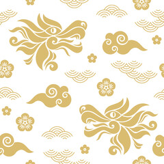 Fototapeta premium Seamless pattern with Dragon. Symbol of 2024. Year of the Dragon.