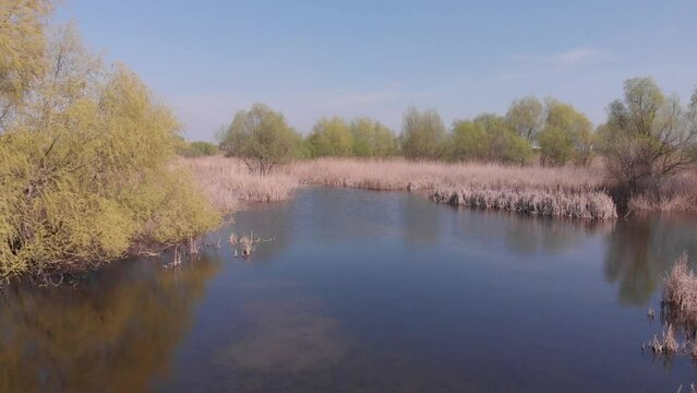 Vacaresti Nature Park, Bucharest. View from the drone