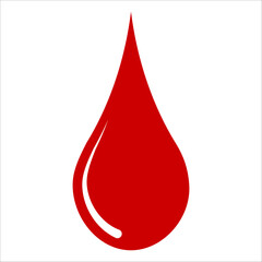 Obraz premium Blood drop icon, droplet red blood sign donor, medicine transfusion