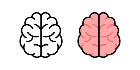 Flat Design Brain Icons