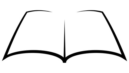 Open icon, silhouette magazine page, abstract illustration book novel cover