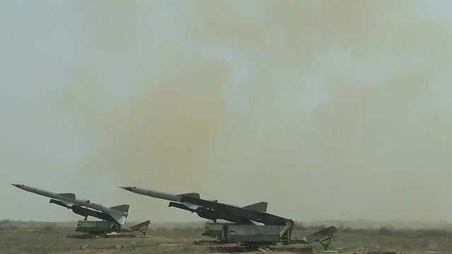 Soviet rocket launchers, Moscow, Russia
