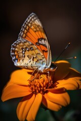Butterfly on flower professional color grading soft