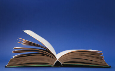 World book and Copyright day, Education concept on Blue Mint Background.