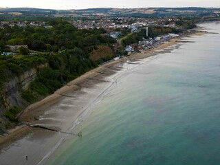 Aerial view of the cliffs at Shanklin Isle of Wight, Great Britain
