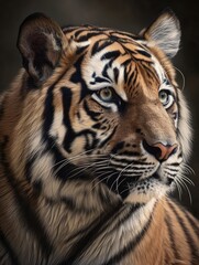 Tiger realistically photo portrait