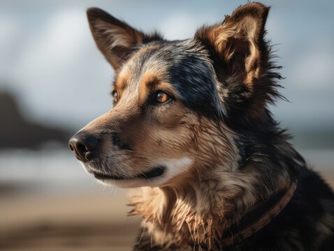 Photo of a dog on the beach