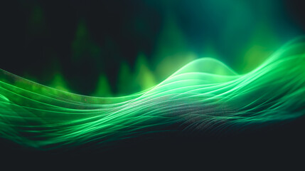 Abstract green background, light and shadows, generative AI.