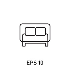 sofa furniture home living or hotel interiors icon eps 10